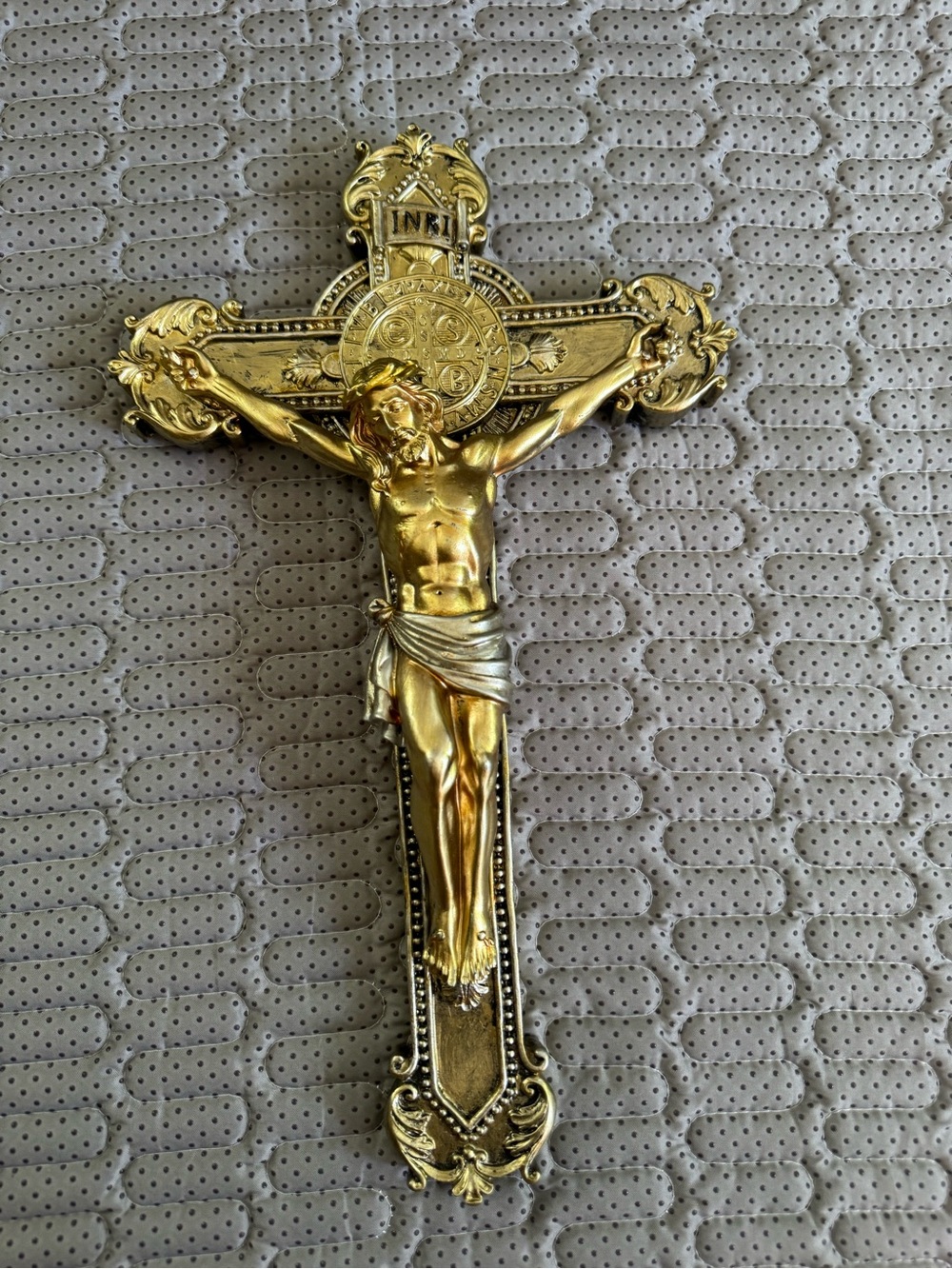 Ornate Gold Crucifix Wall Cross - Religious Home Accent
